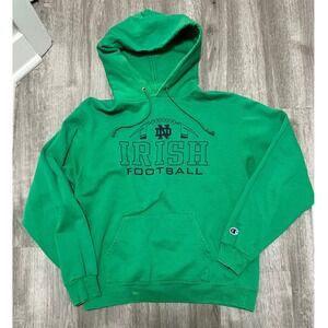 Champion Notre Dame Fighting Irish Football Hoodie Green Mens Medium
